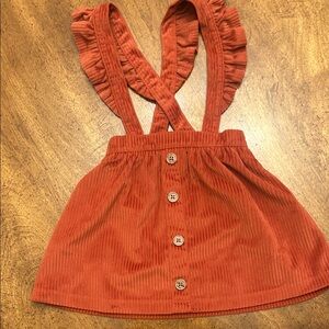 Wonder Nation Rust Corduroy Suspender Skirt